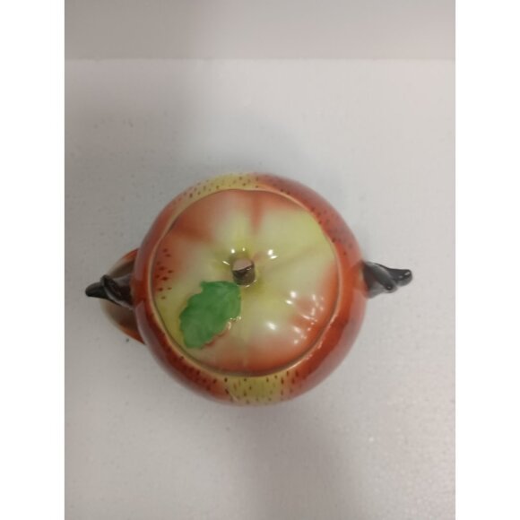 Vintage Maruhon Ware Ceramic Apple Teapot Shaped Cup Sugar Bowl Set Hand Painted - Picture 4 of 9